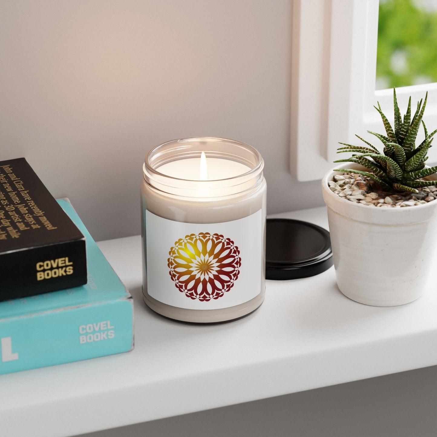 Soy Candle, Mandala Design, 9oz