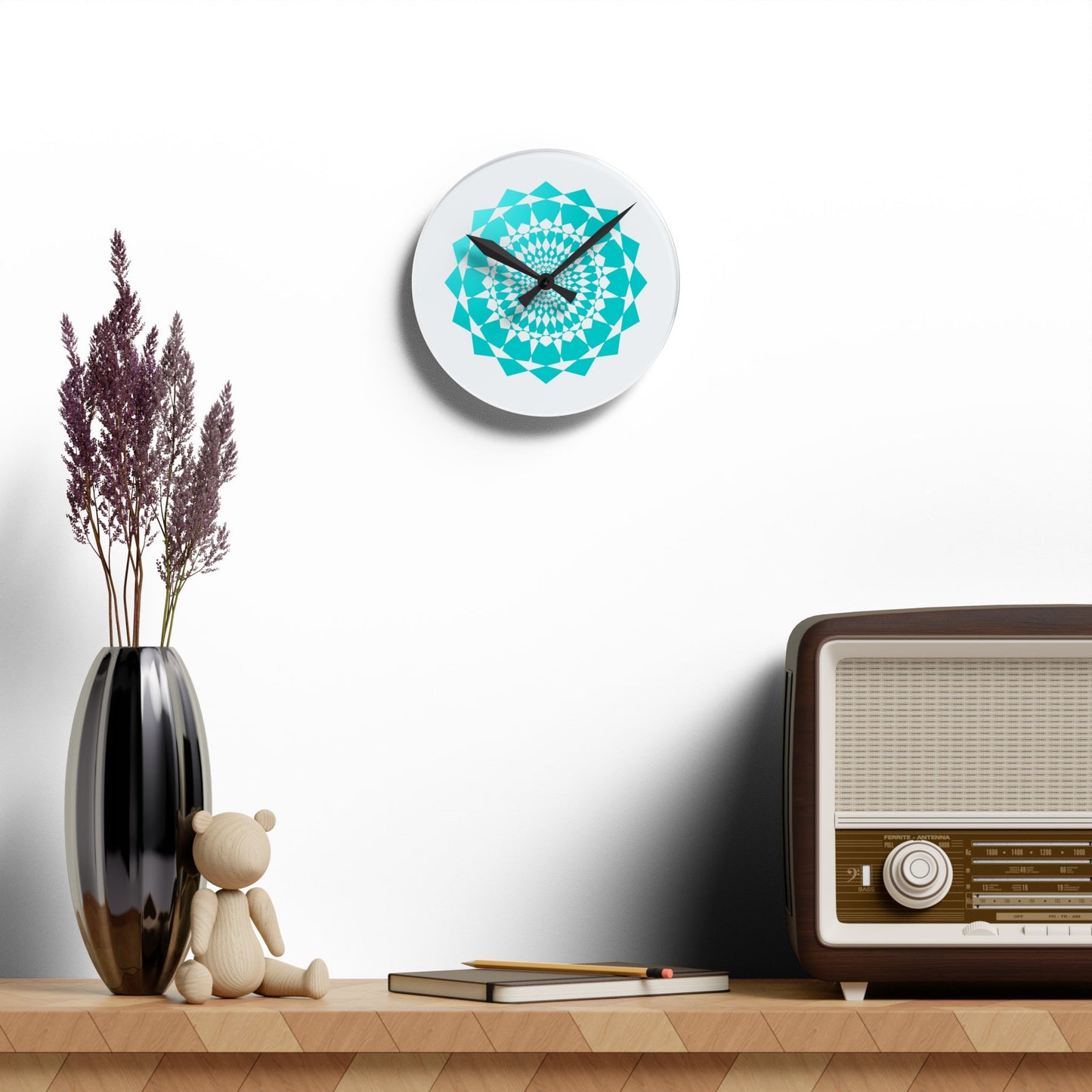 Mandala Acrylic Wall Clock, Individual Design