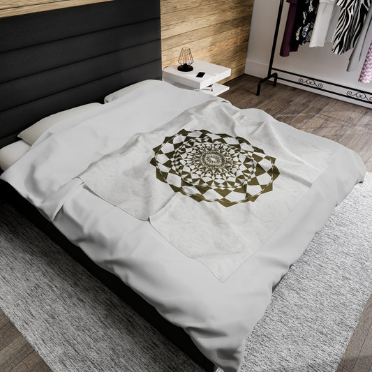 Plush Blanket with Mandala Design